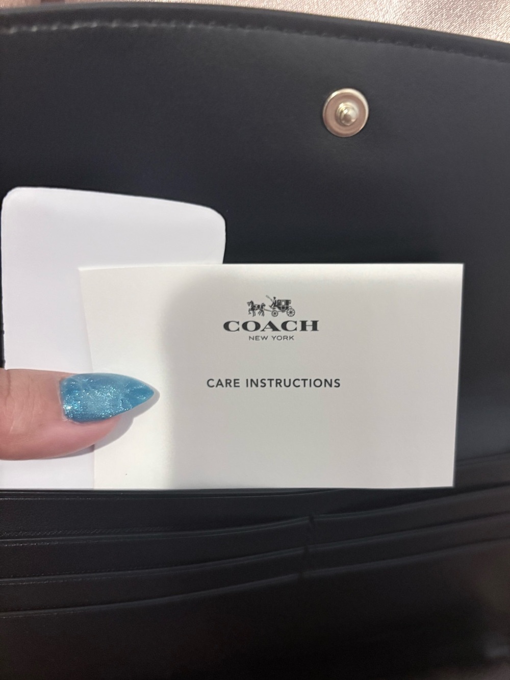 NWT Coach Signature Checkbook Wallet Brown Black Leather F57319 Gold Logo - Picture 6 of 14